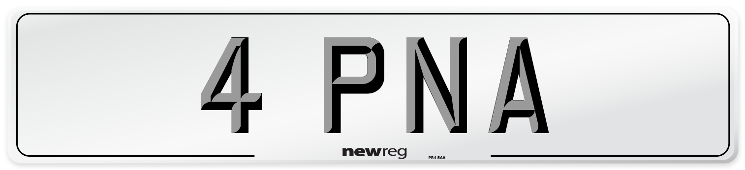 4 PNA Number Plate from New Reg